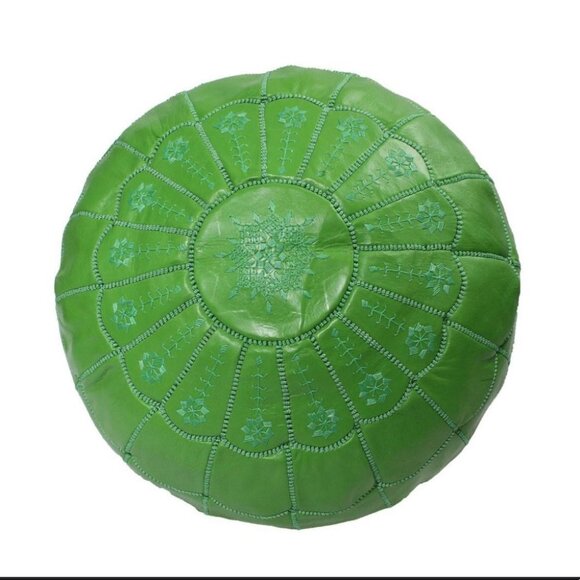 Other - Embroidered Moroccan handmade genuine leather pouf